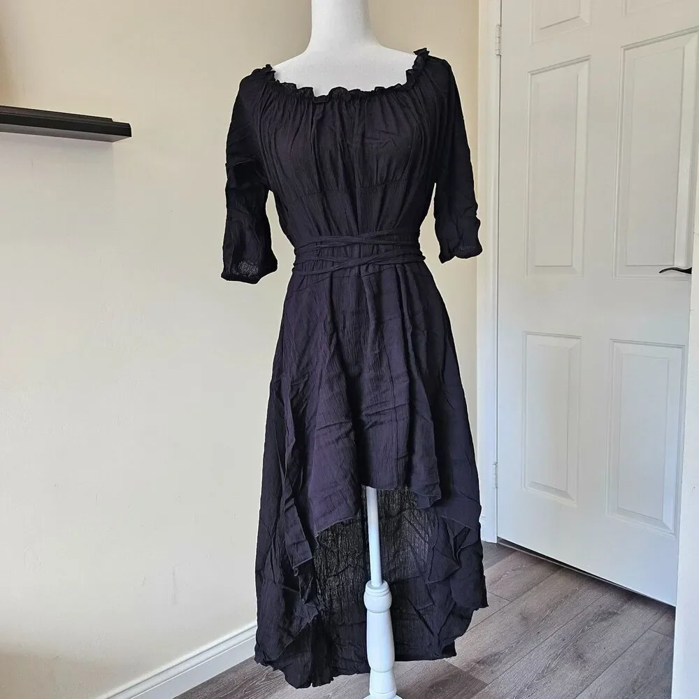 Spirit Costume 1X Plus 18-20 Maid Medieval Peasant Black Dress Goth Cosplay - Picture 4 of 7
